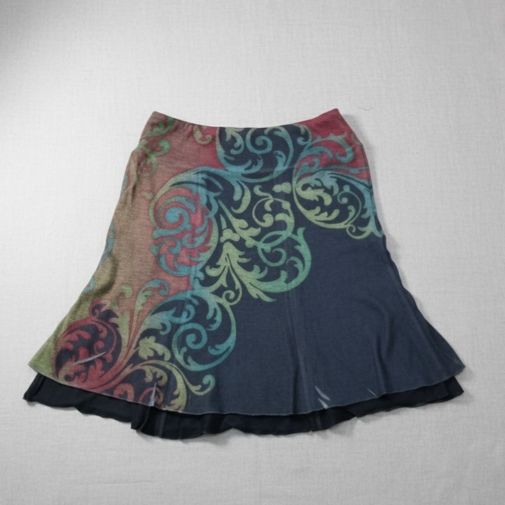 Nally & Millie black and Multicolor A-Line Skirt NWOT